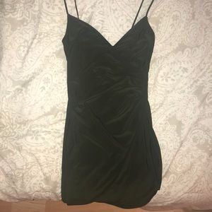 Forest green asymmetrical dress
